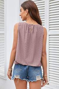 NEXT GARMENTS 2026 Débardeurs décontractés pour femmes à col rond sans manches en jersey tricoté respirant, couleur unie sur le devant, longs - Product Image 5