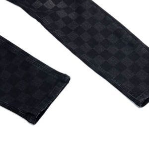 2025 jean moulant à motif à carreaux droit noir personnalisé pour hommes jean skinny - Product Image 3