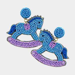 European American Style <b>Stud</b> <b>Earrings</b> Classic Bohemian Wedding Set <b>Blue</b> Purple Glass Beads Western Design Gold Unisex Partywear - Product Image 1