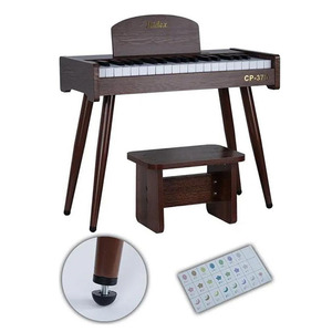 Piano pour enfants en bois Midex CP-370C - 37 touches fonctionnant sur piles avec toucher réaliste - Noyer naturel - Product Image 2