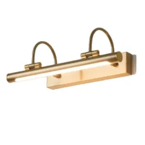 AvalonGallery Modern Style 6W LED Wall Light Copper <b>Lamp</b> Body with <b>Warm</b> White CCT Linear Shade Remote Control for Living Room - Product Image 2