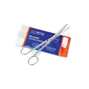 Ciseaux chirurgicaux - droits, à bout arrondi / à lame arrondie, en acier inoxydable fabriqué selon la norme AISI 420, pour usage chirurgical dentaire - Product Image 1