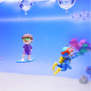 อุปกรณ์ตกแต่งตู้ปลาแบบลอยน้ำได้ทำจากพีวีซีเป็นมิตรกับสิ่งแวดล้อมอุปกรณ์ตกแต่งตู้ปลาขนาด3ปลาโลมาออกแบบได้ตามต้องการ - Product Image 3