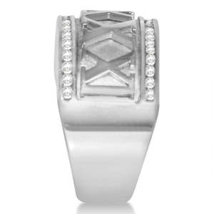 Anillo de Diamantes de Oro Blanco de 14K con Diseño de Números Romanos, Joyería Moderna de 0.50ct - Product Image 1