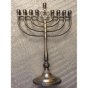 Candelabro dorado de 9 brazos hecho a mano, candelabro de latón Stan y Menorah para accesorios de decoración de boda, candelabro judío - Product Image 6
