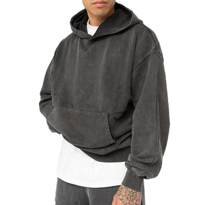 Sudadera con capucha de felpa francesa lavada con ácido de peso pesado de alta calidad Sudadera con capucha vintage lavada con piedra personalizada - Product Image 1