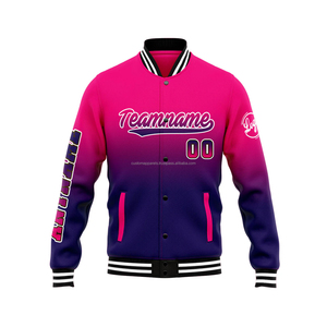 Custom Collegiate Sports Wool Varsity <b>Jacket</b> with Stand Collar & Front Embroidered Logo Windproof Breathable <b>Summer</b> MCACVJ-119 - Product Image 2