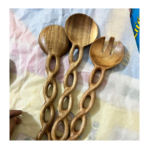 Ensemble cuillère en bois avec spatule et fourchette pour cuisines domestiques par Vietnam Exporter 99 Gold Data - Product Image 4