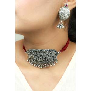 Collier ras du cou Noor Floral Chitai 925 avec chaînes tendance en diamants et perles, bijoux de mariage chrétien géométriques - Product Image 3