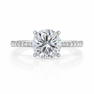 แหวนเพชรทรงกลมธรรมชาติแบบ Pavé Solitaire น้ำหนัก 3.06 กะรัต - Product Image 1