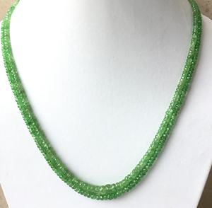 Collier de perles facettées en tsavorite, pierre précieuse naturelle, perles de tsavorite pour la fabrication de bijoux fins, collier de perles de pierres précieuses - Product Image 3