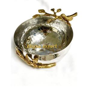 Tazón de Metal de 3 Niveles con Diseño Único en Dorado y Blanco - Estilo Moderno y Lujoso, Ecológico, Personalizable, Decoración Artística, Certificado CE/EU, Regreso a Clases - Product Image 6