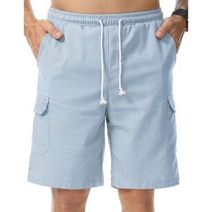 Pantalones cortos de chándal informales de verano para hombre, cintura elástica tejida, cordón, ropa de gimnasio para correr, venta al por mayor, pantalones cortos lisos - Product Image 3