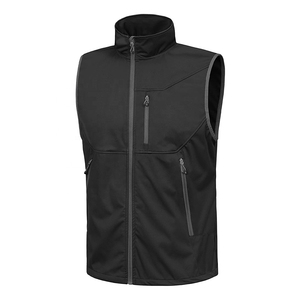 OEM Gilet Softshell pour hommes léger hiver col montant High Street Style coupe-vent sans manches avec logo avant - Product Image 1