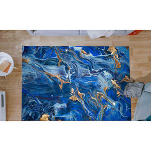 พรมลายหินอ่อนสีน้ำเงิน: พรมทางเดินนุ่มพิมพ์ลาย 3 มิติ, พรมเชนิลล์ - Product Image 1