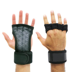 Gants d'entraînement en cuir respirants avec paume antidérapante et fermeture à lacets pour l'entraînement en force et l'exercice quotidien - Product Image 1