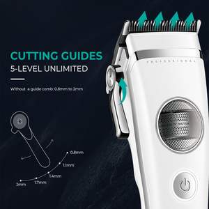 Recortadora de Pelo Inalámbrica Profesional con Cuchilla de Cerámica Ajustable, Base de Carga, Resistente al Agua IPX7, Afeitadora Eléctrica para Hablantes de Francés - Product Image 6