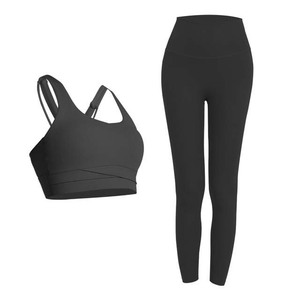 Wholesale Sport Bra Legging <b>Top</b> Gym Tight Sportswear 2 piece sports set Women Fitness Seamless legging bra set - Product Image 1