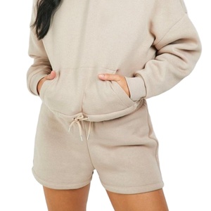 Conjuntos de mujer Nueva moda Conjunto de 2 piezas Cómodo y ligero Color sólido Conjunto de sudaderas con capucha y pantalones cortos para mujer de alta calidad 2026 - Product Image 2