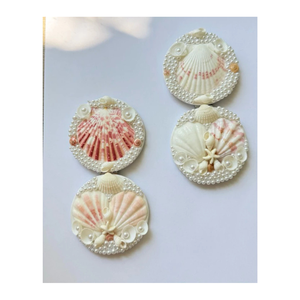 Espejo de concha hecho a mano decorativo con estrella de mar real, Coral y conchas, espejo de pared temático de playa para uso doméstico y turístico - Product Image 2