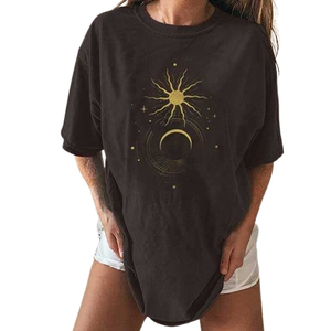 Camiseta Corta Holgada de Algodón y Poliéster, Camiseta Roja de Talla Grande para Mujer, Camisetas Cómodas e Informales de Moda - Product Image 6