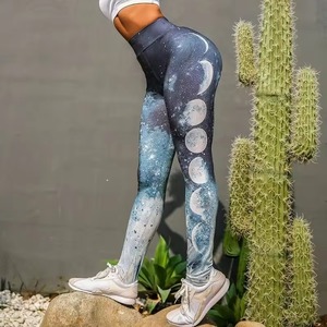 Mallas de gimnasio de cintura alta para mujer, pantalones de Yoga con estampado sólido de nailon y licra, pantalones de entrenamiento con estilo, bolsillos de talla XL para todas las edades - Product Image 6