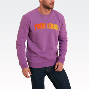 Sudaderas con estampado de abullonado de gran tamaño de algodón pesado del fabricante, ropa informal de hip hop con cuello redondo, sudadera de lana para hombre - Product Image 4