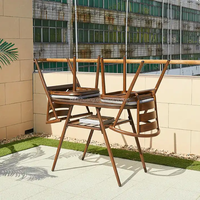 Économisez de l'espace Mobilier de balcon 2 places Ensemble table et chaises bistro Chaises de jardin en aluminium moulé empilables Mobilier de patio