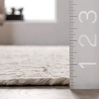 Tapis de sol réversible en jute tissé à la main MORE, style farmhouse, 8' x 10', blanc, à poils moyens, pour intérieur/extérieur