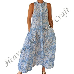Combinaison florale 100% coton Fermeture éclair Longue Imprimé floral écologique Imprimé parfait Cadeau pour elle - Product Image 4