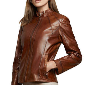 <b>Women's</b> <b>Jackets</b> Biker <b>Bomber</b> Plus Size <b>Women</b> <b>Leather</b> <b>Jacket</b> Customized Zipper OEM <b>Leather</b> <b>Jackets</b> <b>for</b> <b>Women</b> Custom Logo 2025 - Product Image 1