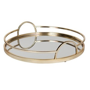 Ensemble de 2 plateaux de service en verre rectangulaire de couleur or, plateau de service pour bar et restaurant - Product Image 6