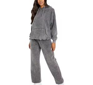 2025, ropa informal, conjuntos de chándales de gran tamaño para mujer, chándal de dos piezas con logotipo personalizado Asid Wash, ropa de entrenamiento, ropa para correr - Product Image 3