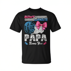 T-shirt personalizzata 'Papa ti ama' per Gender Reveal o per le celebrazioni 'Burnouts' o 'Bows' - Product Image 2