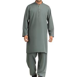 Traje Tradicional Pakistaní Shalwar Kameez para Hombre en Color Negro Carbón, Tela de Alta Calidad, Kurta Pajama de Diseñador, Logotipo Personalizado - Product Image 5