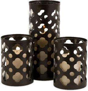 Decorative Metal Fancy <b>Lantern</b> Home Decor New Design Votive Shape with Handle Candle Holder Set of 2 - Product Image 2