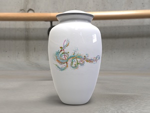 Urna de cremación con hendidura de música de ébano y marfil para adultos de aluminio para cenizas humanas bolsa de terciopelo libre L MAX B EXPORTS - Product Image 4