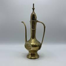 Produit émaillé Aftaba Dallah en laiton doré fabriqué à la main Service à café et thé décoratif - Product Image 5