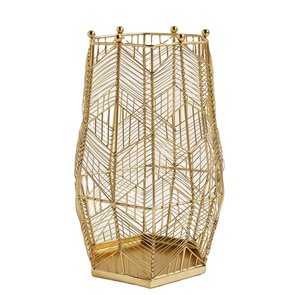 Cesta de mimbre decorativa de Metal con forma personalizada de diseñador para decoración del hogar, cesta de almacenamiento superventas de forma ovalada - Product Image 1