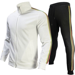 Meilleur prix, costume de sport personnalisé pour hommes, sweat-shirt patchwork, hauts, pantalons, survêtements de jogging et fitness solides à fermeture éclair pour l'hiver - Product Image 4