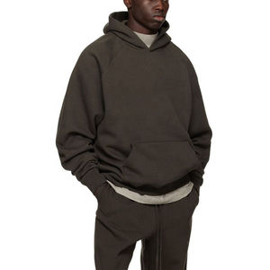 Sweat à capuche personnalisé uni lourd sans ficelles 500GSM délavé au soleil 100% coton surdimensionné poche brodée délavée à l'acide vintage - Product Image 4