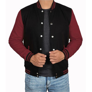 Fabricant OEM de haute qualité hommes Chenille vente en gros de vestes d'université de baseball à manches en cuir pour hommes - Product Image 6