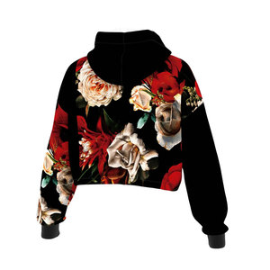 KATBROS INDUSTRY New Fashion Custom Made Women's Crop <b>Top</b> Sublimation Hoodie <b>Canvas</b> Fabric Quick Dry Breathable Casual Use - Product Image 3