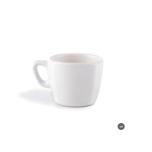 Durable <b>Set</b> of 6-pcs Stoneware <b>Coffee</b> Cups 7 cl (2.37 fl oz) Elegant & Minimalist Design White Matte Finishing Eclipse Excelsa - Product Image 1