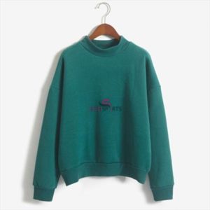 Fashion Casual Women Solid Color Crew Neck Long Sleeve Sweatshirt Pullover Autumn Winter - Product Image 5