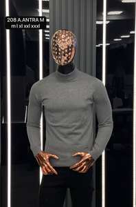 Jersey informal de invierno para hombre, suéter de manga larga cálido calor 100% algodón estampado Jacquard patrón Logo raya letra - Product Image 4