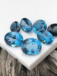 100% Natural London <b>Blue</b> semi-precious <b>Topaz</b> Oval Loose Indicolite <b>Topaz</b> Brilliant Cut Gemstone For Earrings <b>Necklace</b> Pendant - Product Image 2