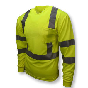 Camiseta DE SEGURIDAD reflectante de alta visibilidad personalizada, camisetas de manga larga para hombre, camisas de trabajo de alta visibilidad con camisetas de bolsillo - Product Image 1