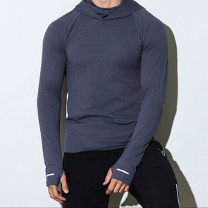 Mens regular sleeves fitted fitness <b>hoodie</b> <b>gym</b> wear for workout training bodybuilding performance - Product Image 1