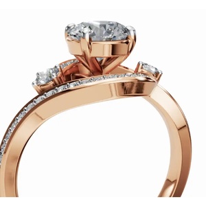 Anillo de diamantes de diseño Premium The Eternal Gaze, corte redondo, 1.048 ct, diamante cultivado en laboratorio, joyería de compromiso de oro, proveedor mayorista en línea. - Product Image 3